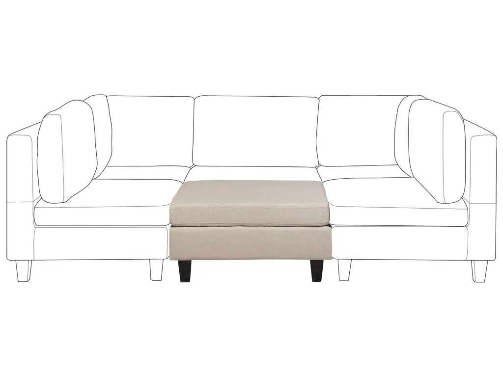 Pouf Ottoman rectangulaire beige Beliani avec structure en bois robuste - 5