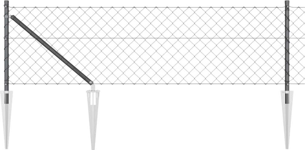 vidaXL Zaunpfosten Grau 10 x 0,6 m (60 x 60 mm Maschen) Stahl und PVC