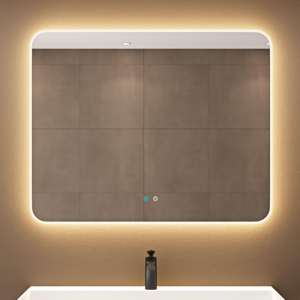 doporro Design LED-Spiegel Wandspiegel 100x80cm Produktbild 