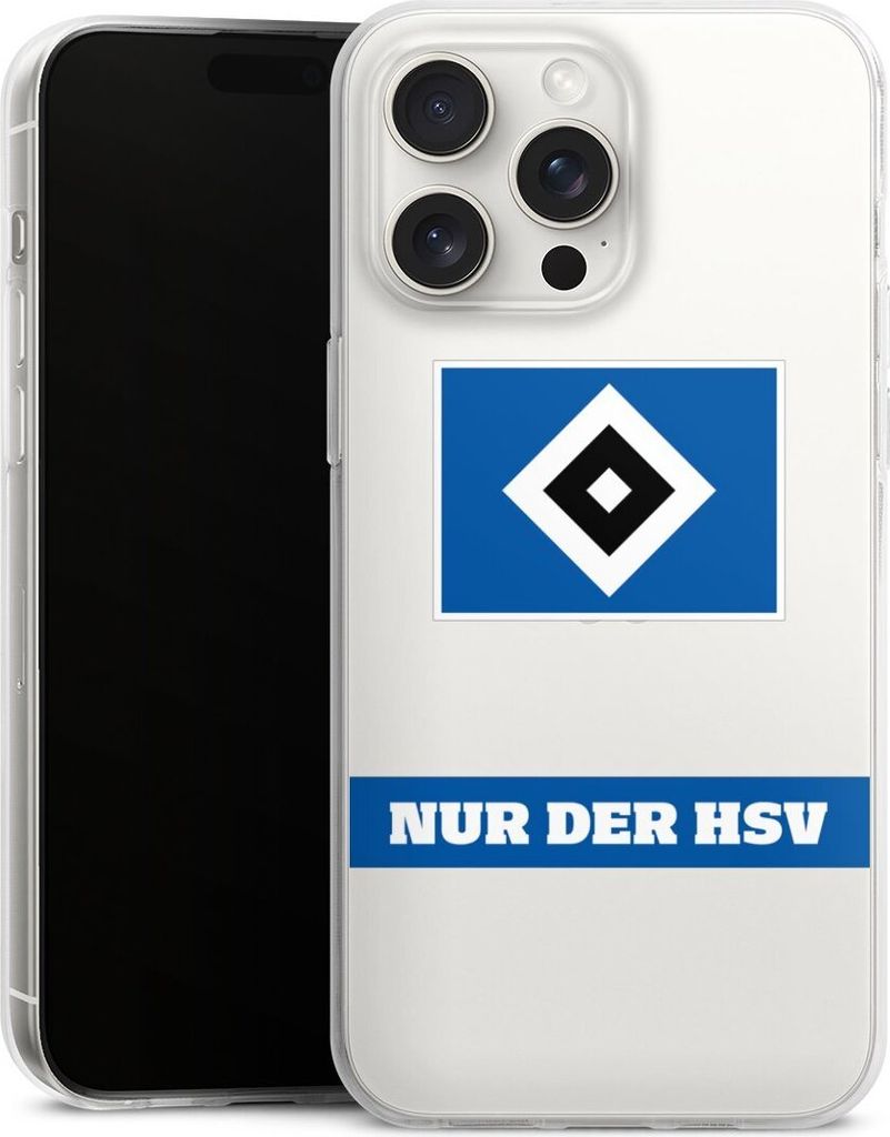 DeinDesign Handyhülle für Apple iPhone 15 Pro Max Silikon Hülle Case Smartphone Schutzhülle HSV Hamburger SV Statement