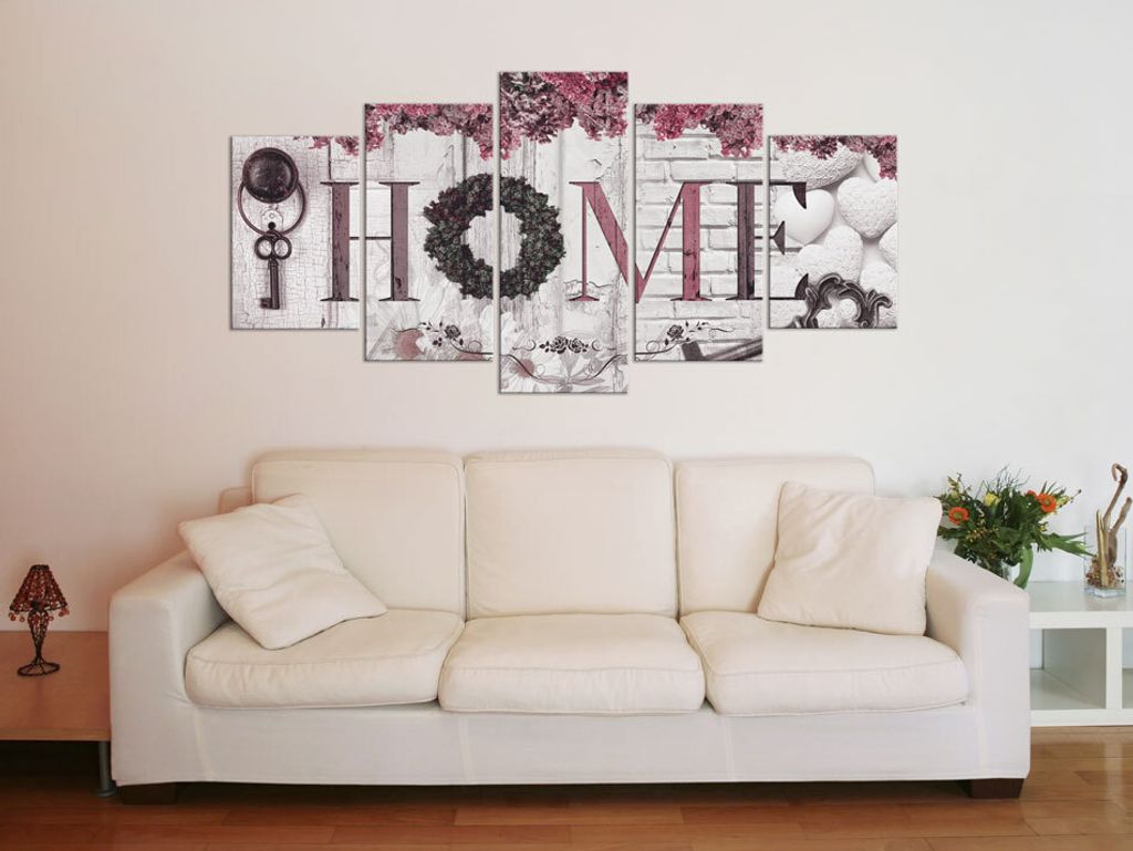 Akustikbild Home Vintage 200x100 cm Bilder Akustikschaum Hochleistungsschallabsorber Schallschutz Leinwand 5 tlg Wandbild Raumakustik Schalldämmun...
