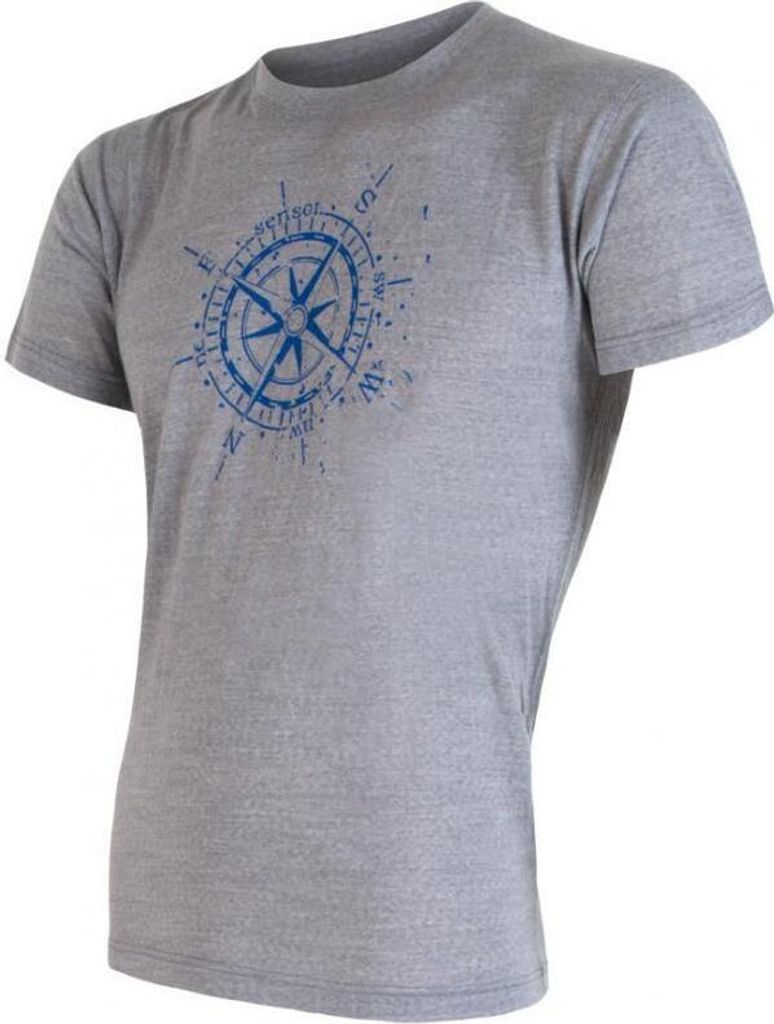 T-Shirt Sensor Wolle PT Kompas Herren grau größe L 16200098-02