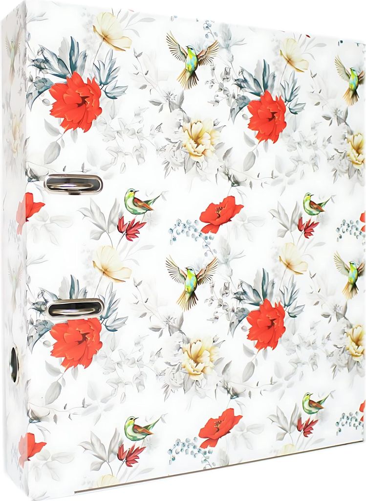 ADINA Motivordner Mohn, wilde Blume, Nachtigall-Vogel