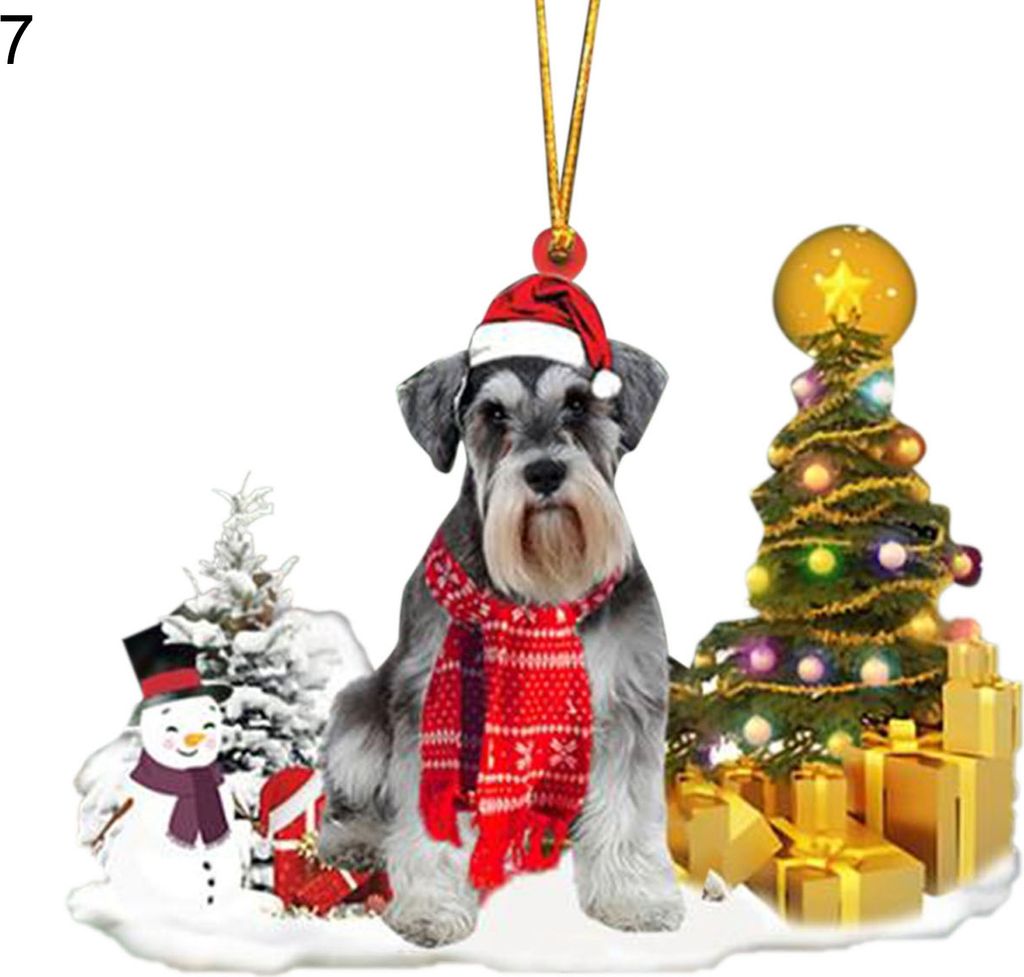 Weihnachtsanhänger Cartoon Hund Muster Bruchsicheres Holz Weihnachtsbaum Hängeschild Wohnkultur-7