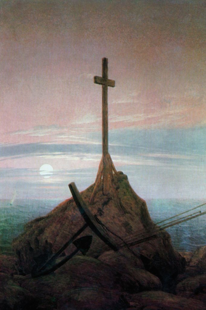 Caspar David Friedrich Kunstdruck Bild - Kreuz An Der Ostsee, 1815, Detail (120 x 80 cm)
