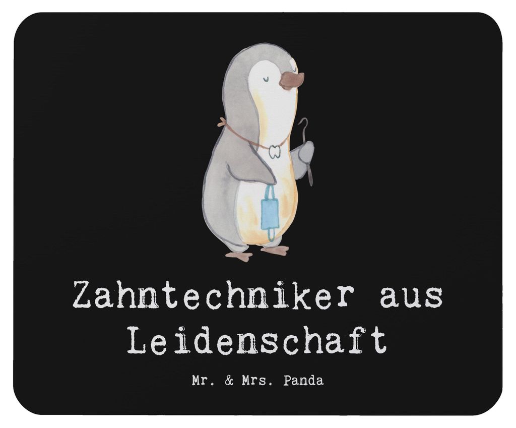 Mr. & Mrs. Panda Mauspad Zahntechniker Leidenschaft - Schwarz - Geschenk, pc mousepad, laptop, mousematte, Mouse Pad