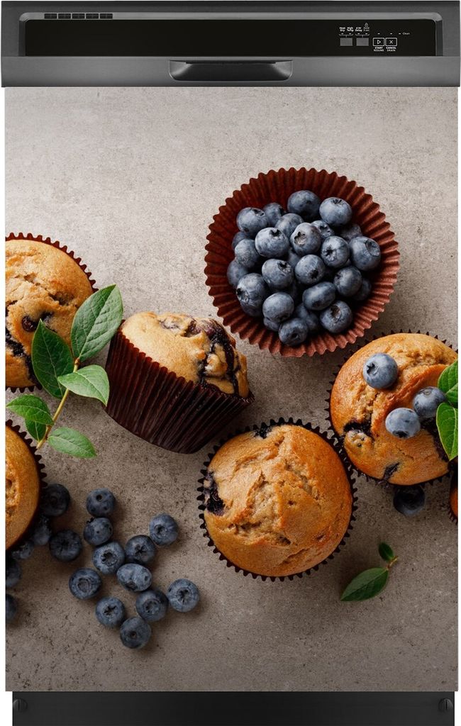 Magnete Dekorative 60x80 cm Küche Magnetmatte Spülmaschine - Blaubeere Muffins