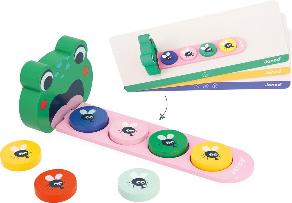 Janod Lernspielzeug - Algorithmus Frosch - Farben und Reihenfolgen lernen