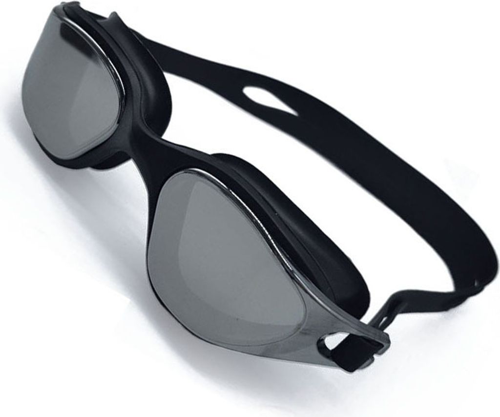 INF HD-Schwimmbrille – verstellbares Band, dreifacher Antibeschlag, UV-Schutz Schwarz