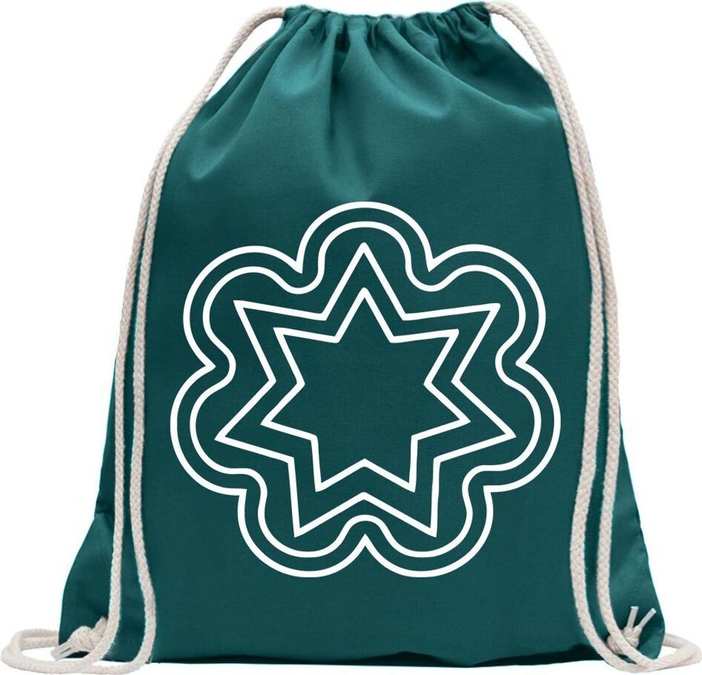 Kiwistar - Turnbeutel - petrol - solavana - SOL'A'VANA - Fun Rucksack Sport Beutel Gymsack Baumwolle mit Ziehgurt