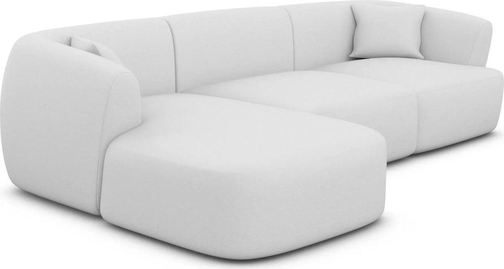Kunstleder L-Form Sofa Elvira Weiß Links