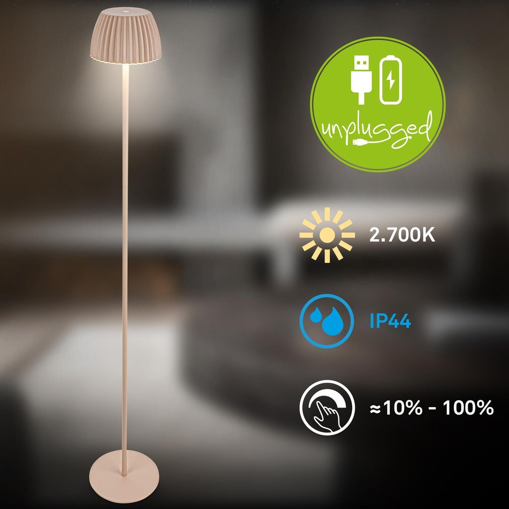 Briloner RIFFLE Lampada da terra senza fili IP44, Immagine del prodotto 