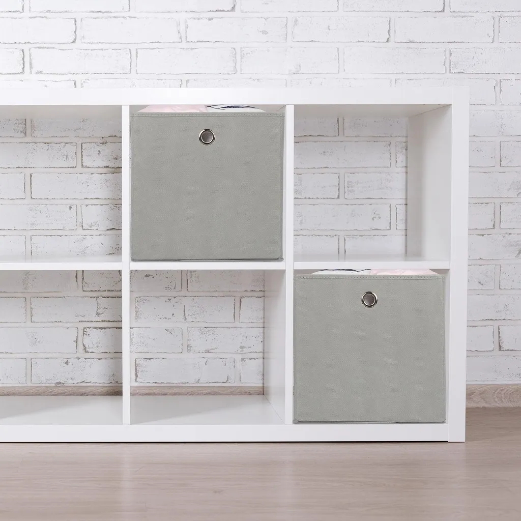 Organisateur d'Étagère Pliable pour Chambre et Salon - Lot de 4 Bacs