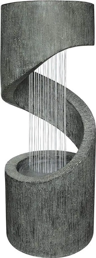Statue de jardin pour aménagement extérieur - Déco grise lumineuse LED