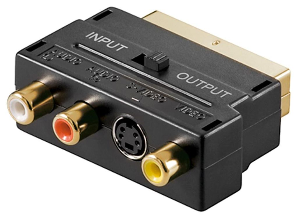 goobay Scart zu Composite Audio Video und S Video Adapter Immagine del prodotto 