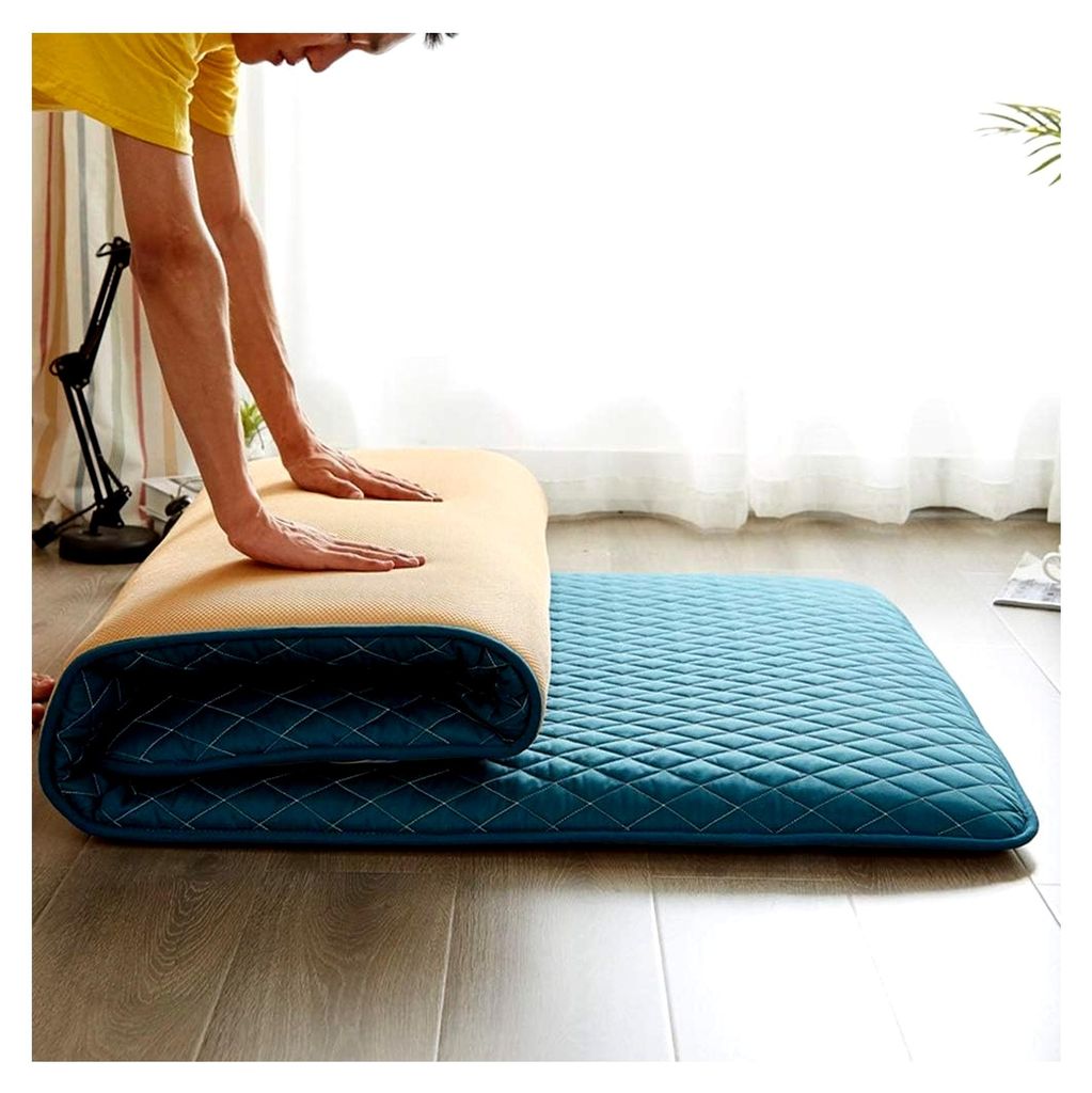 Dicke japanische Bodenmatratze, weich, faltbar, Futon, tragbare Campingmatte, atmungsaktiv, rollbar, 120 x 200 cm, geeignet für Zuhause und Reisen...