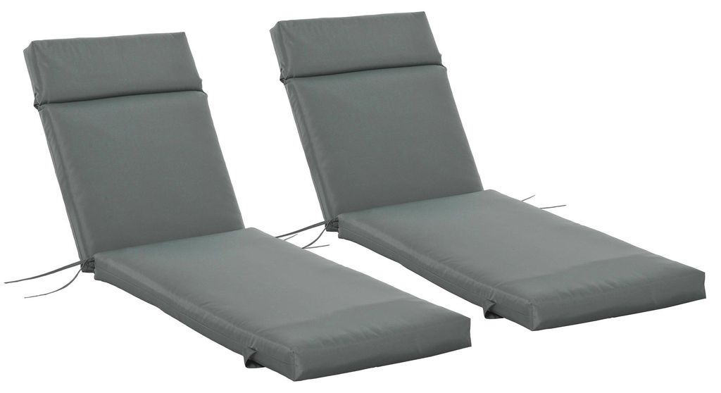 Outsunny, set van 2 ligbedkussens, dikke kussens (8 cm) Productafbeelding 