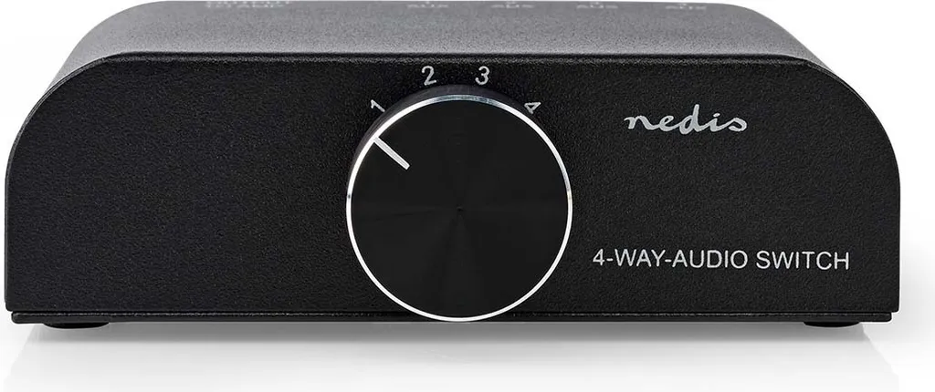 Commutateur Audio Analogique 4 Ports 3.5mm et RCA en Métal Anthracite
