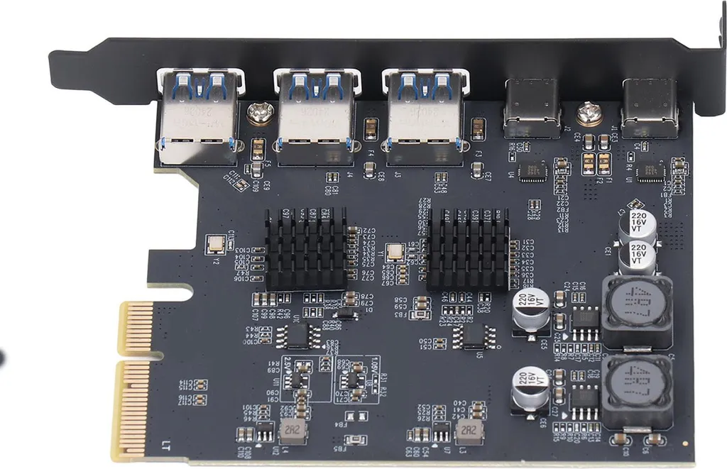 Carte USB 3.2 Gen2 10Gbps Stable Haute Vitesse PCIE 4X avec 5 Entrées - 3