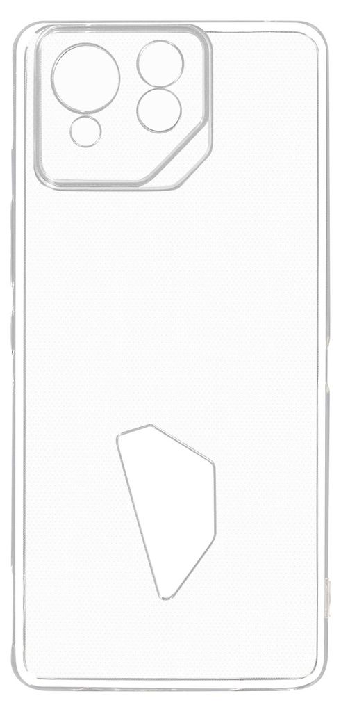 A transparent outline drawing of a phone case on a white background.