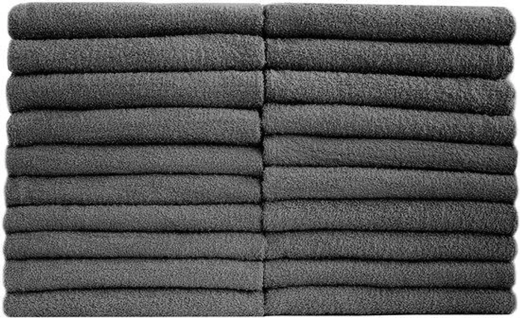 Serviettes de table en coton gris absorbantes et douces, pack de 6 unités