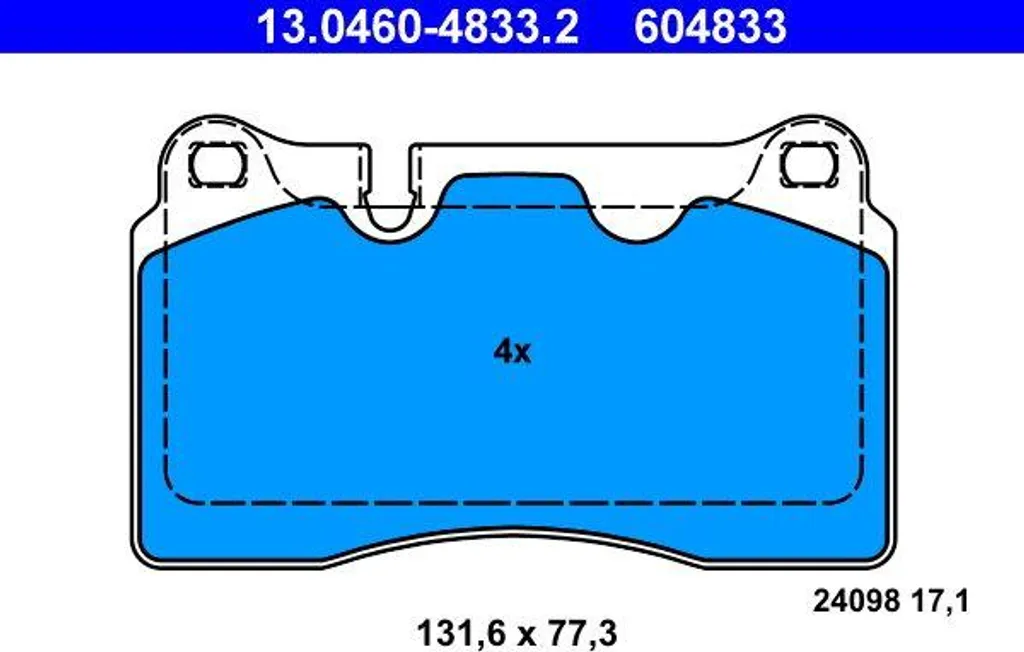 Plaquettes de frein ATE haute résistance pour Touareg - Standard 8J0698151K
