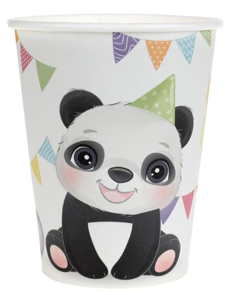 10 Papp-Becher Panda Kindergeburtstag Produktbild 