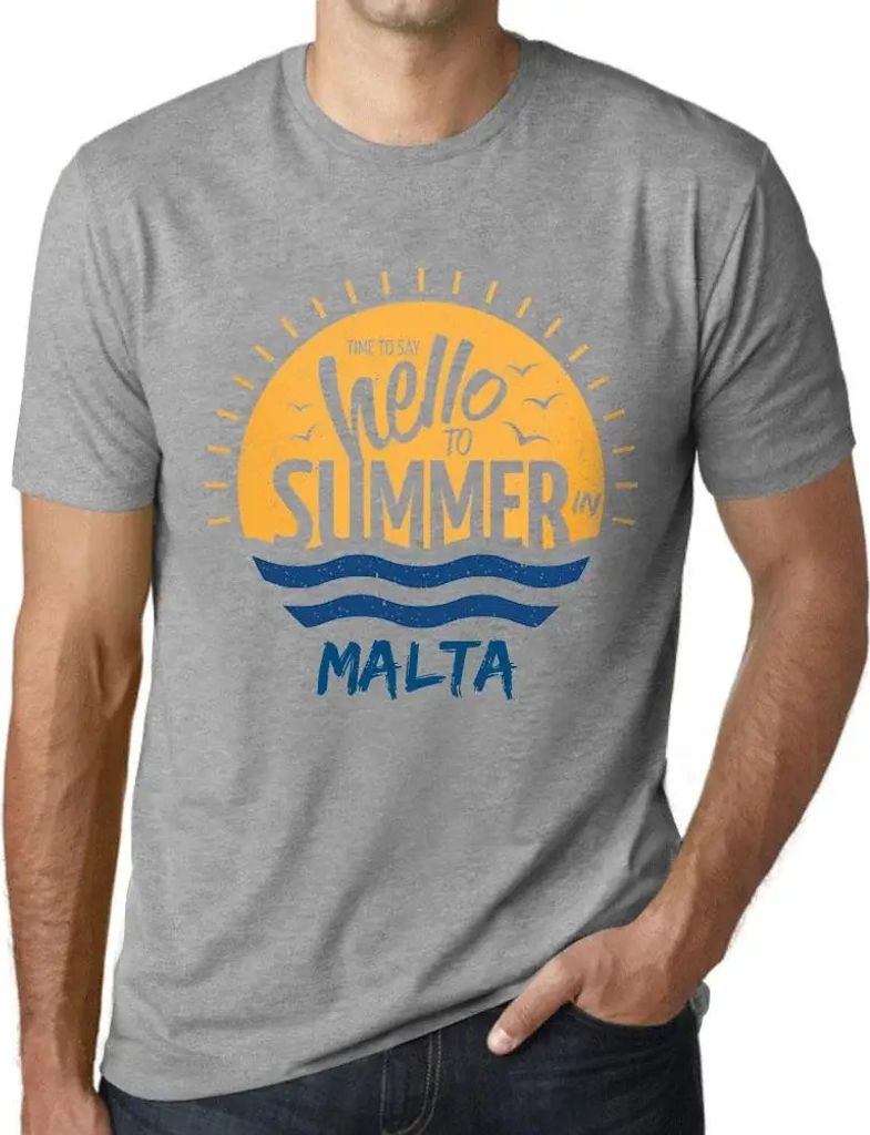 Herren Grafik T-Shirt Zeit dem Sommer in Malta Hallo zu sagen – Time To Say Hello To Summer In Malta – Öko-Verantwortlich Vintage Jahrgang Kur...