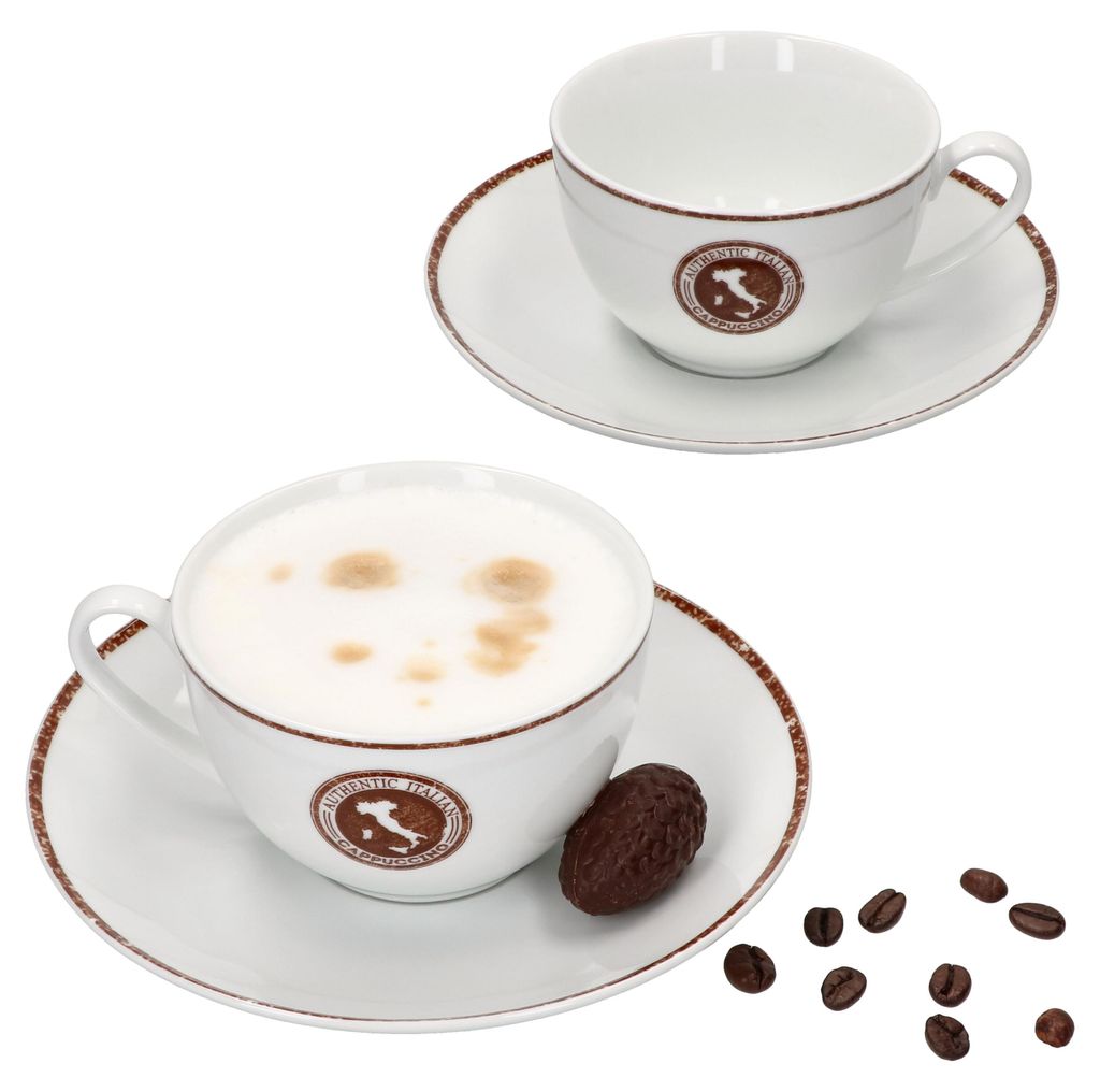 Zestaw 4 filiżanek do cappuccino, autentyczny włoski Zdjęcie produktu 