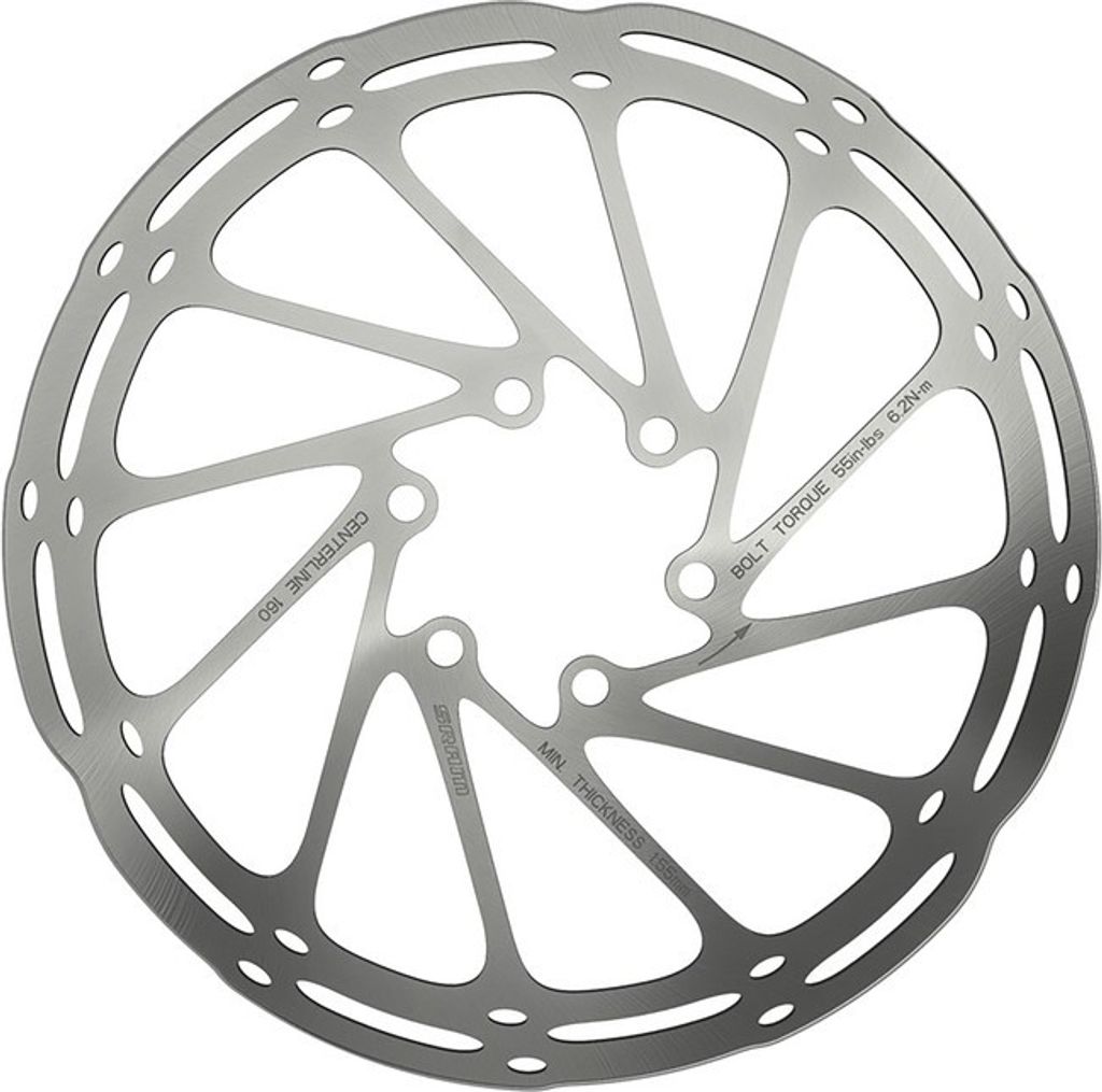 SRAM 00.5018.037.013 Bremsscheibe 'CenterLine' Rounded, Ø 160 mm, 6-Loch, silber