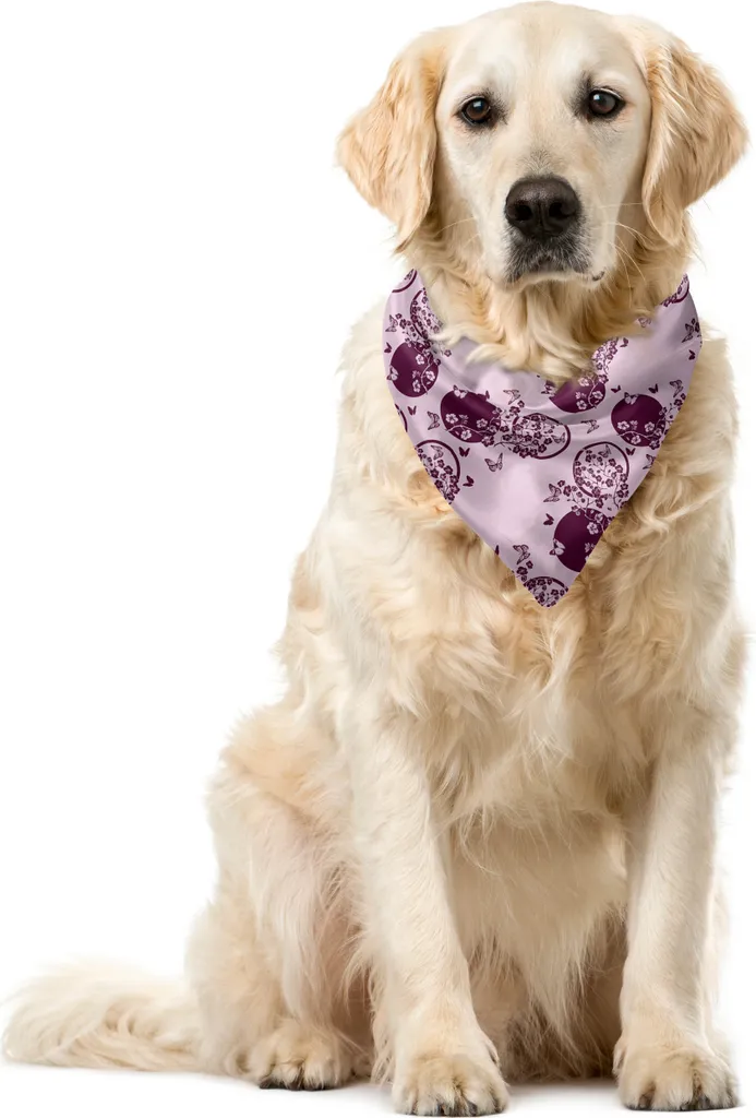 ABAKUHAUS Bandana giapponese per animali domestici, motivo fiori di ciliegio, 40x40 cm, rosa pallido prugna