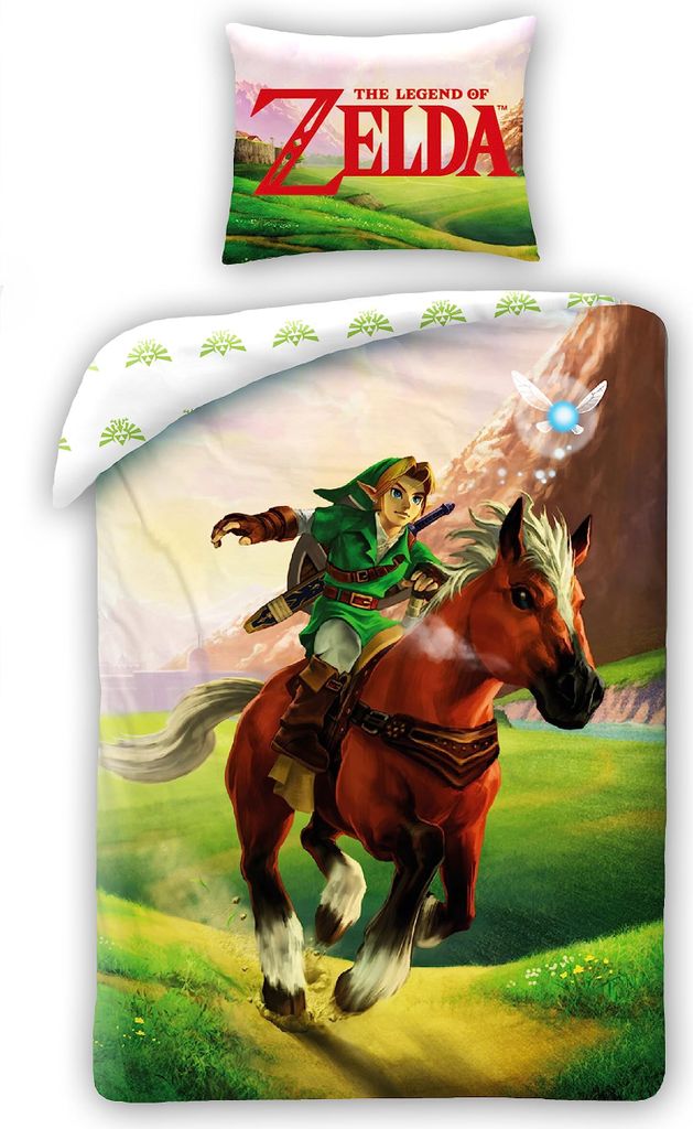 Halantex Bettwäsche-Set The Legend of Zelda, wendbarer Bettbezug 140 x 200 cm und Kissenbezug 70 x 90 cm, mehrfarbig, 100 % Baumwolle