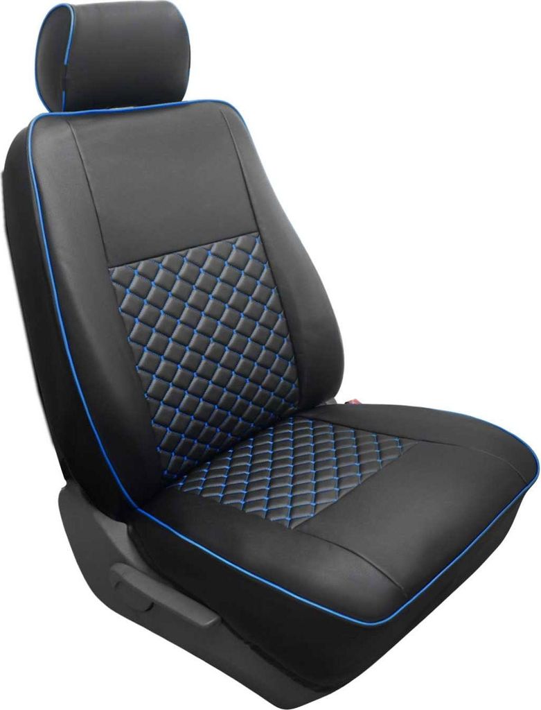 Sitzbezüge Schonbezüge für Renault Trafic 2014-2020 Kunstleder Schwarz Blau 1tlg