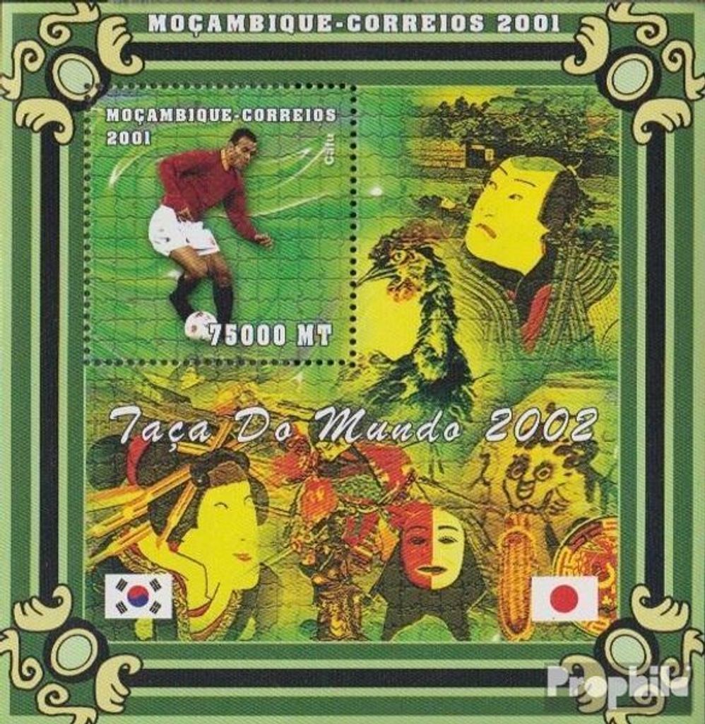 Briefmarken Mosambik 2001 Mi Block70 postfrisch Fußball-WM Produktbild 