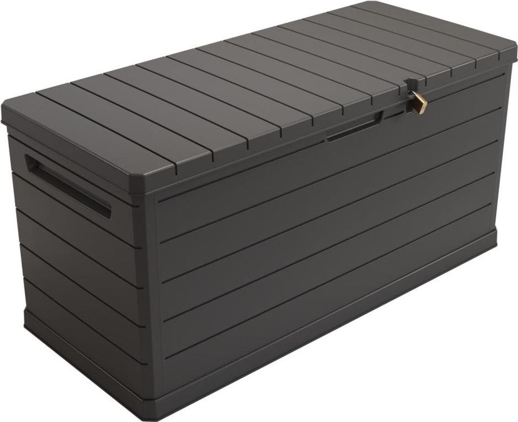 Außenaufbewahrungsbox 350 l – Gartenbox Grau 118,5 x 52 x 57 cm – Tragegriffe – Wasserfest ArtPlast