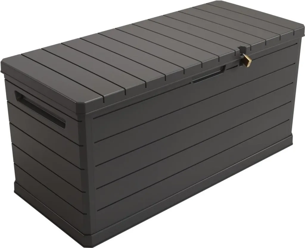 Malle de rangement extérieur étanche 350L en résine grise ArtPlast