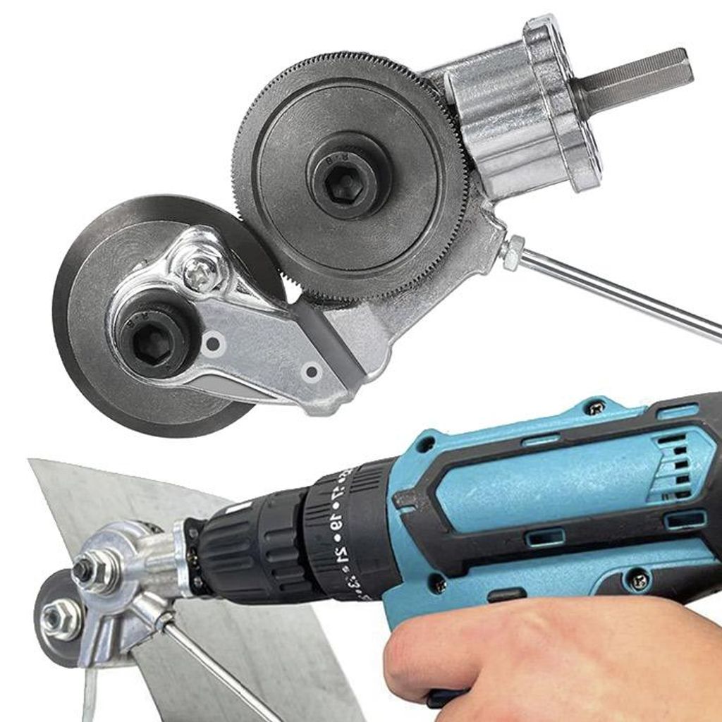 Metallschneider, Blechschneider für Bohrmaschine, Aufsatz, 2 Stück (1 + 1) - Platycutter