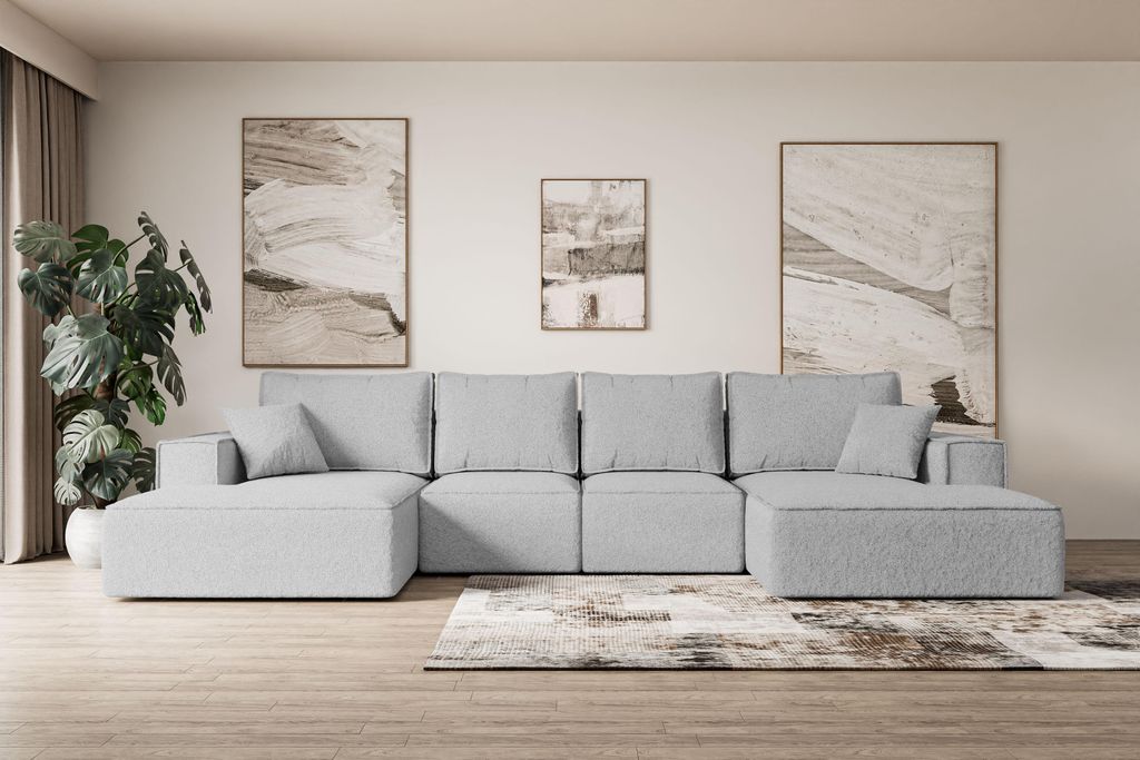 ALTDECOR Ecksofa mit Schlaffunktion und Bettkasten - Corner Sofa Eckcouch Couch U-Form universal, links/rechts angeordnet Schlafcouch Ausziehbar Wo...