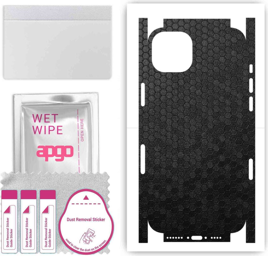 apgo Rückseite + Seiten Schutzfolie, Skin, kompatibel mit Apple iPhone 15 Plus, Hinten Displayschutzfolie aus Vinylfolie, kratzfest, einfache Mont...