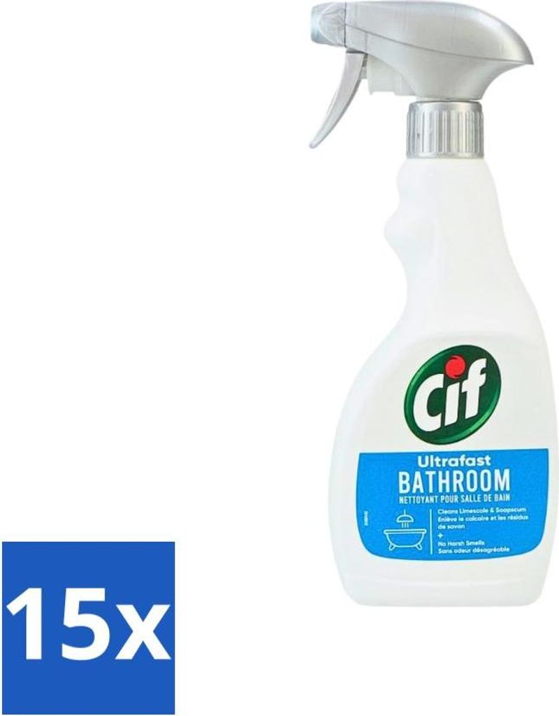 Cif - Badezimmerspray - Creme - Super Fast - 500ml - Vorteilspack - 15 Stücke