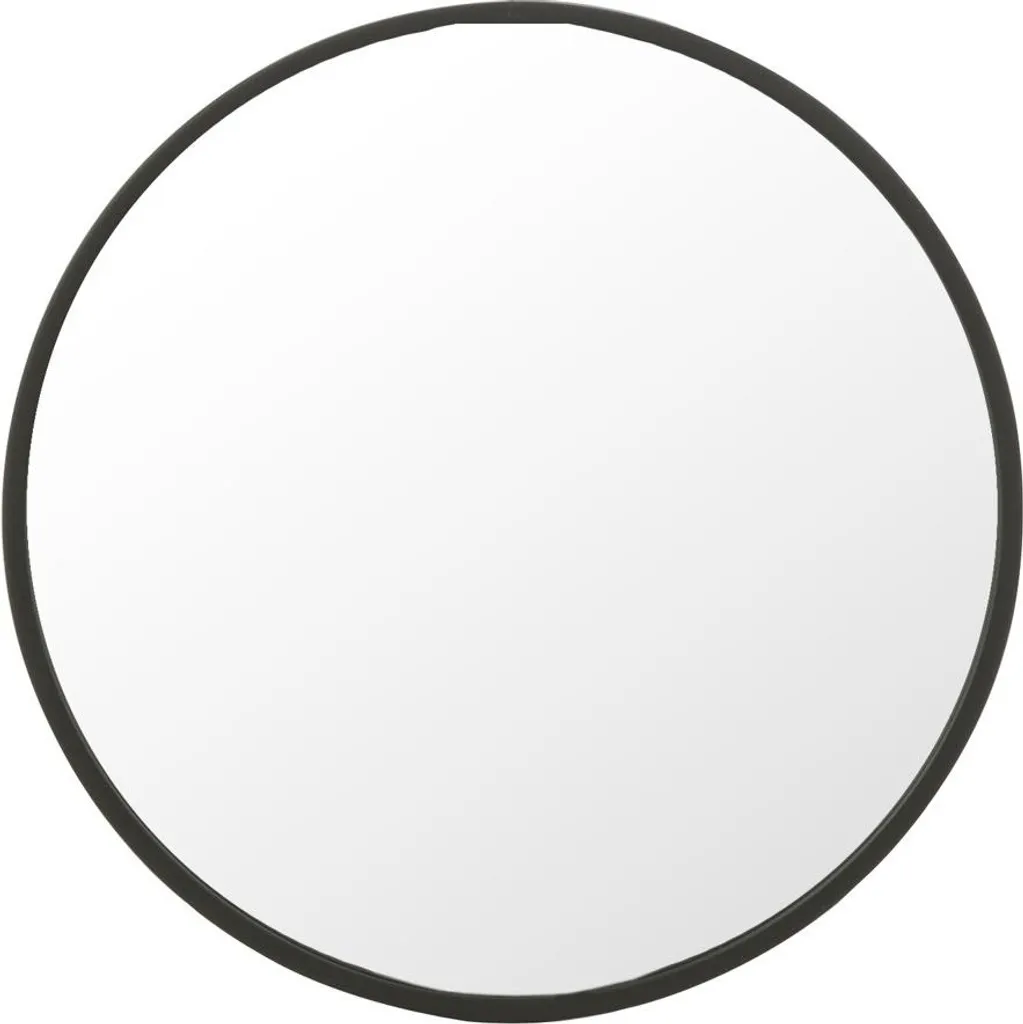 Miroir Rond J-Line Métal Noir Mat - Design Industriel Finition Medium