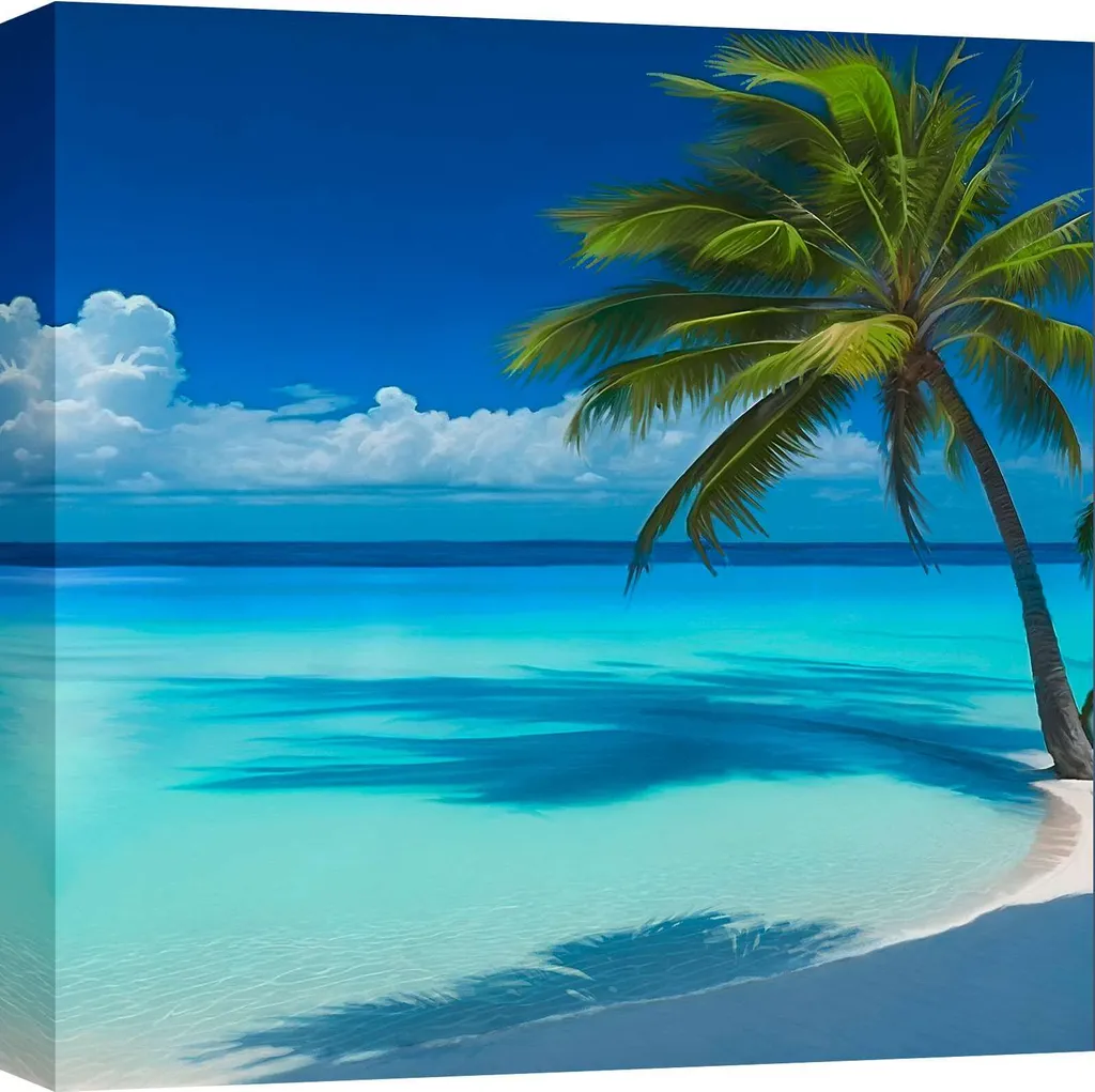 Quadro Tropicale Dario Marzi 40x40 - Baia della Serenità II Canvas - 1