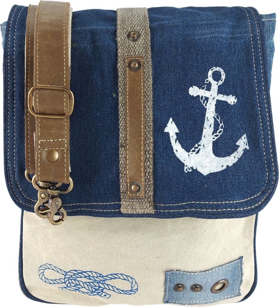 Damen Messenger Bag Umhängetasche Handtasche, aus Jeans/Canvas & Leder Große Crossbody Tasche Schultertasche, Geschenkideen für Frauen