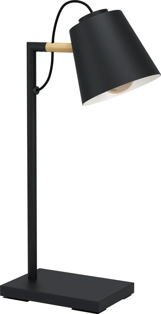 Lampada Desk Eglo Lacey 95101 Nero Legno - Illuminazione Nordic Chic