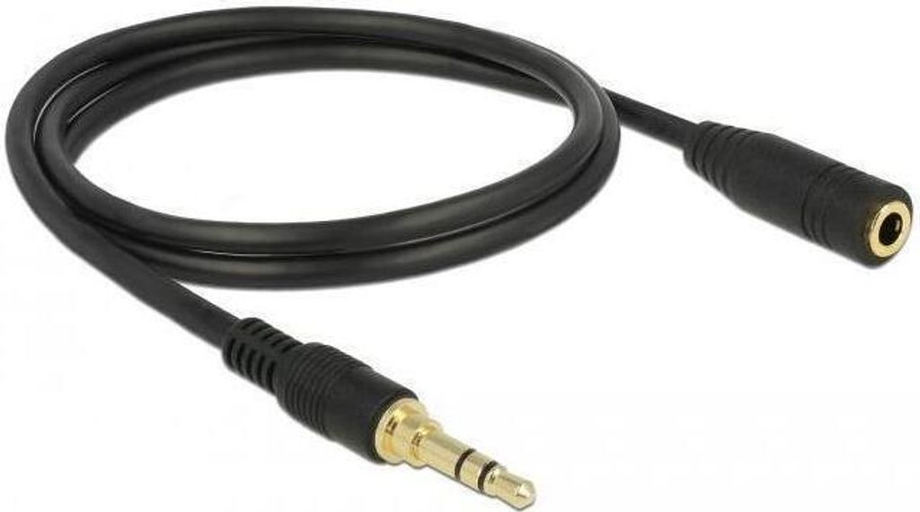 Klinkenverlängerungskabel 3,5 mm 3 Pin Stecker Buchse 2 m Schwarz
