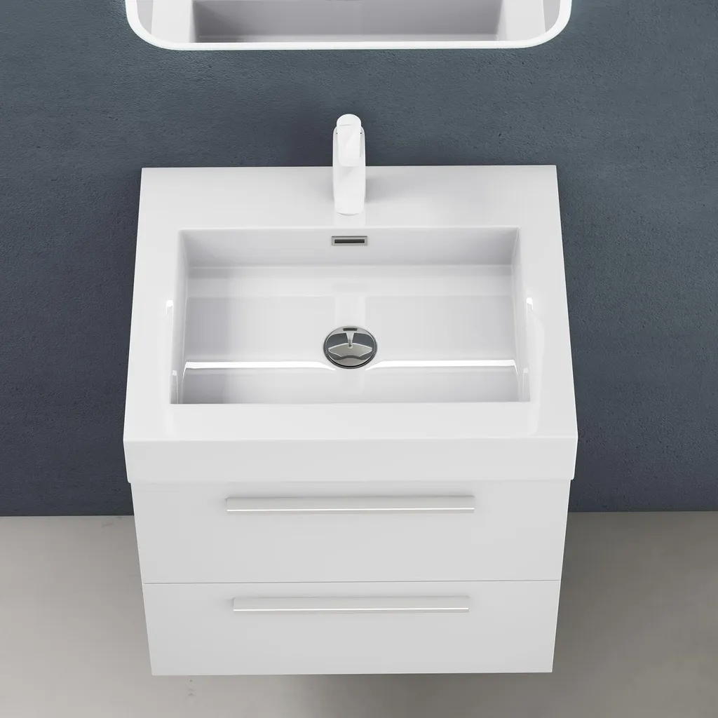 Gagnez de la Place en Salle de Bain avec ce Meuble de 60 cm Blanc Mat