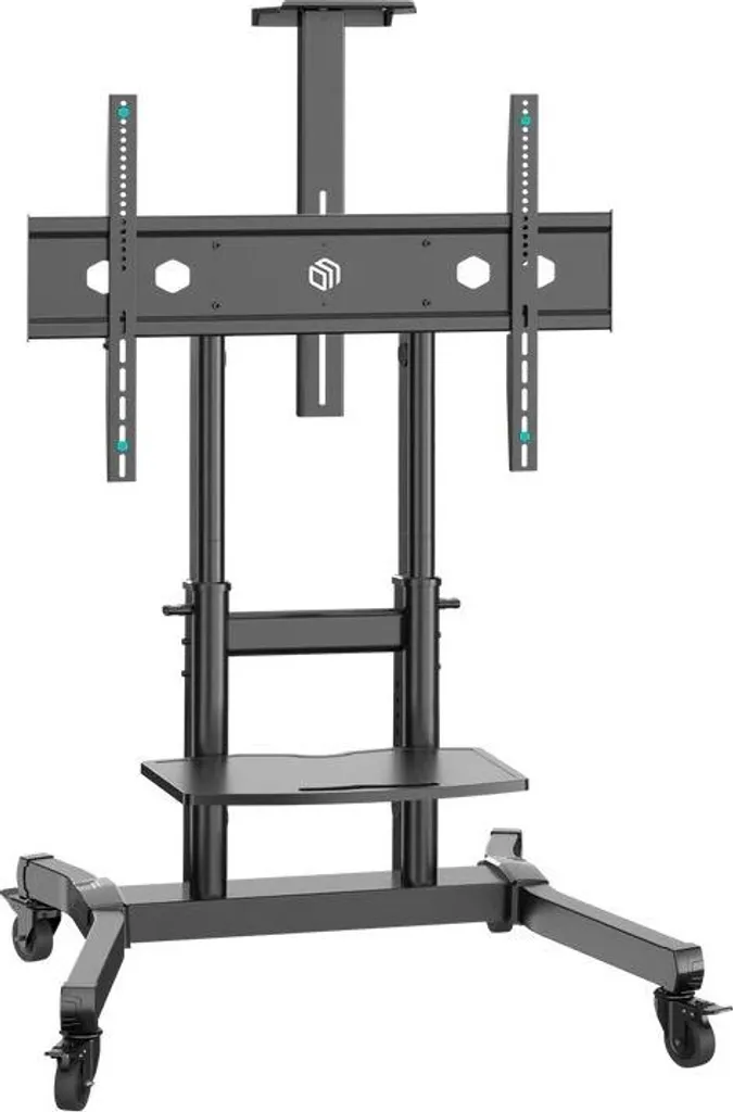 Meuble TV à Roulettes ONKRON TS1891 Noir pour Grands Écrans 90 kg