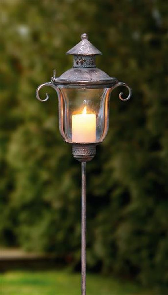 Lanterne en métal antique, 118 cm de haut, photophore, Image du produit 