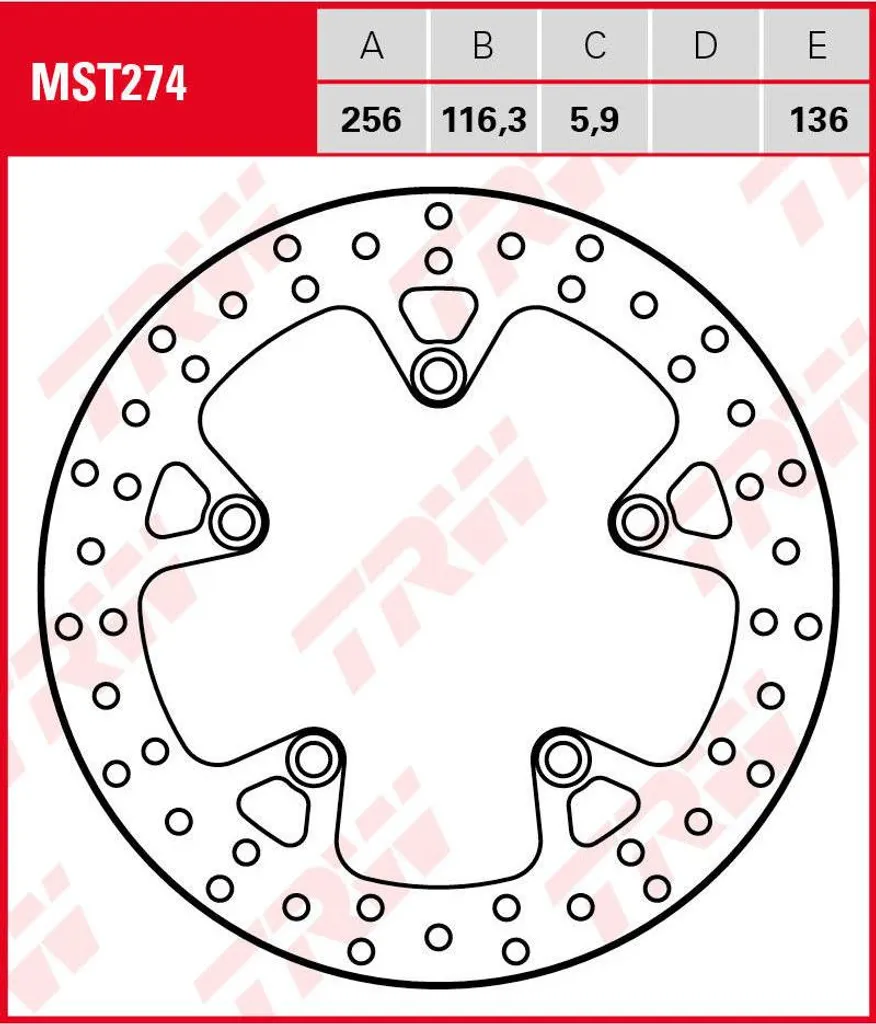 Disque de Frein TRW MST274 en Acier Haute Performance Anti-Usure