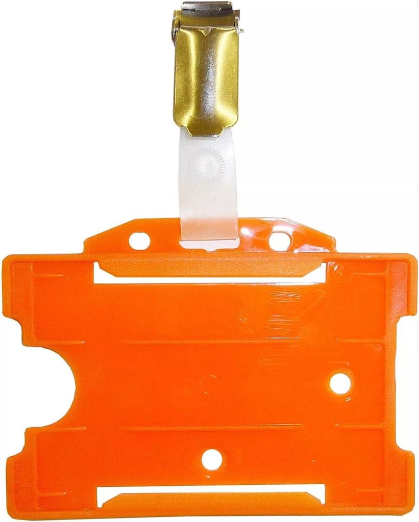 1x ORANGE Ausweisset Ausweis-Set Ausweishülle Auswelter Kartenhalter+ Milchiger Lasche Clip GROSSE FARBAUSWAHL